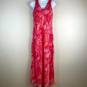Vintage Alyn Paige Y2K Womens Fairy Floral Chiffon Maxi Dress Size M Romantic